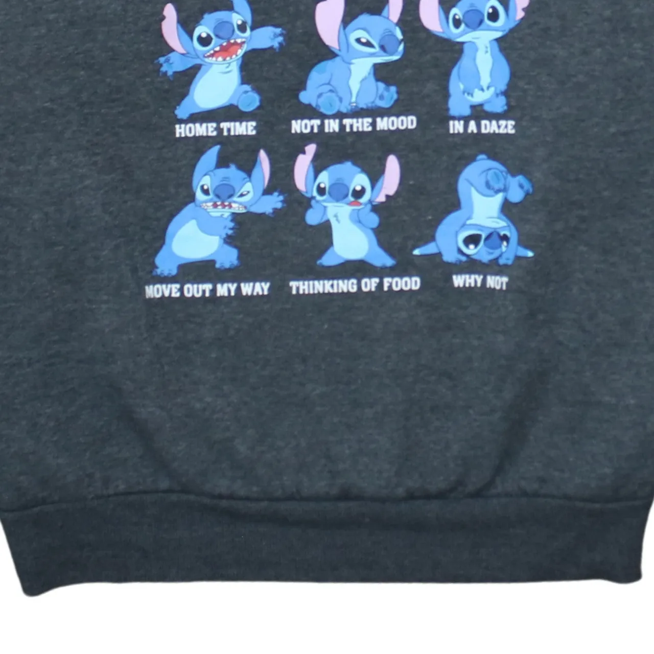 Disney Charcoal Grey Sweatshirt Women’s Large Stitch Printed Graphic Fleece Pullover Top sold by Vintage Club product image thumbnail 4