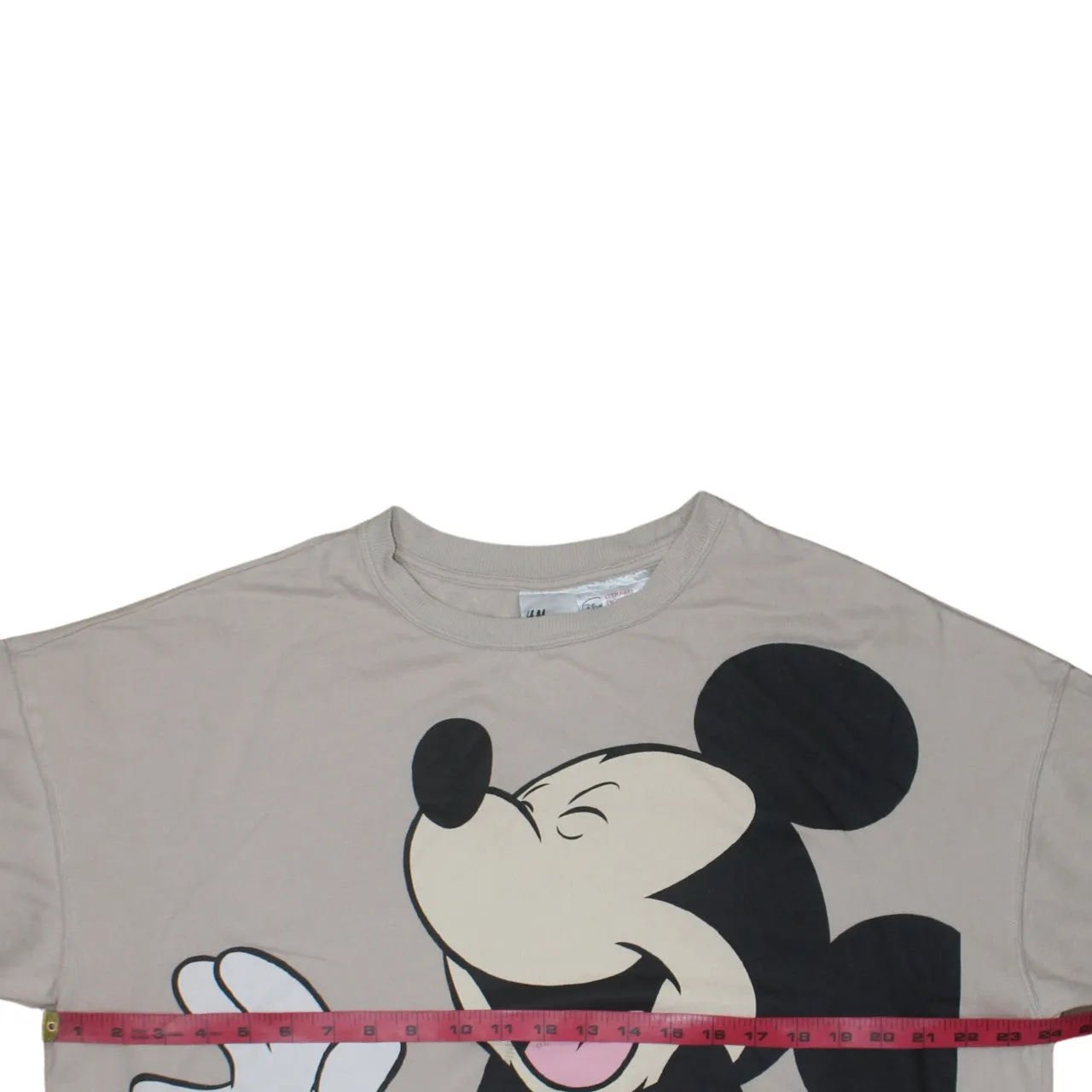 H&M Taupe Mickey Mouse Sweatshirt Women’s Medium Printed Graphic Fleece Pullover Top sold by Vintage Club product image thumbnail 5