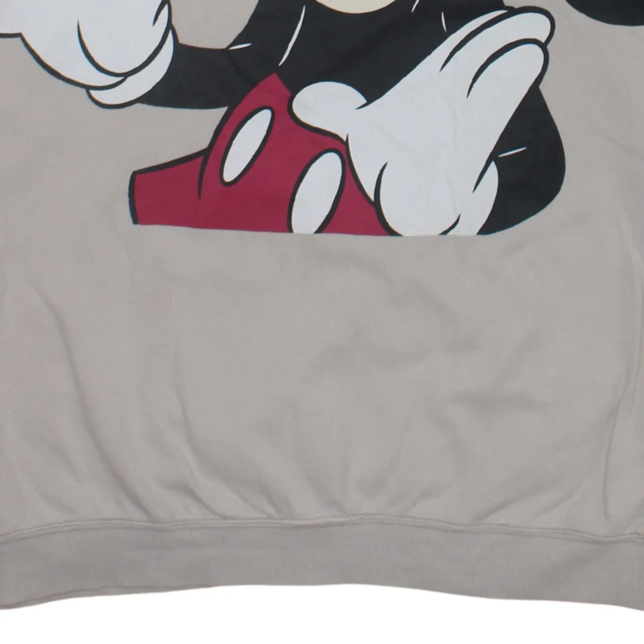 H&M Taupe Mickey Mouse Sweatshirt Women’s Medium Printed Graphic Fleece Pullover Top sold by Vintage Club product image thumbnail 4