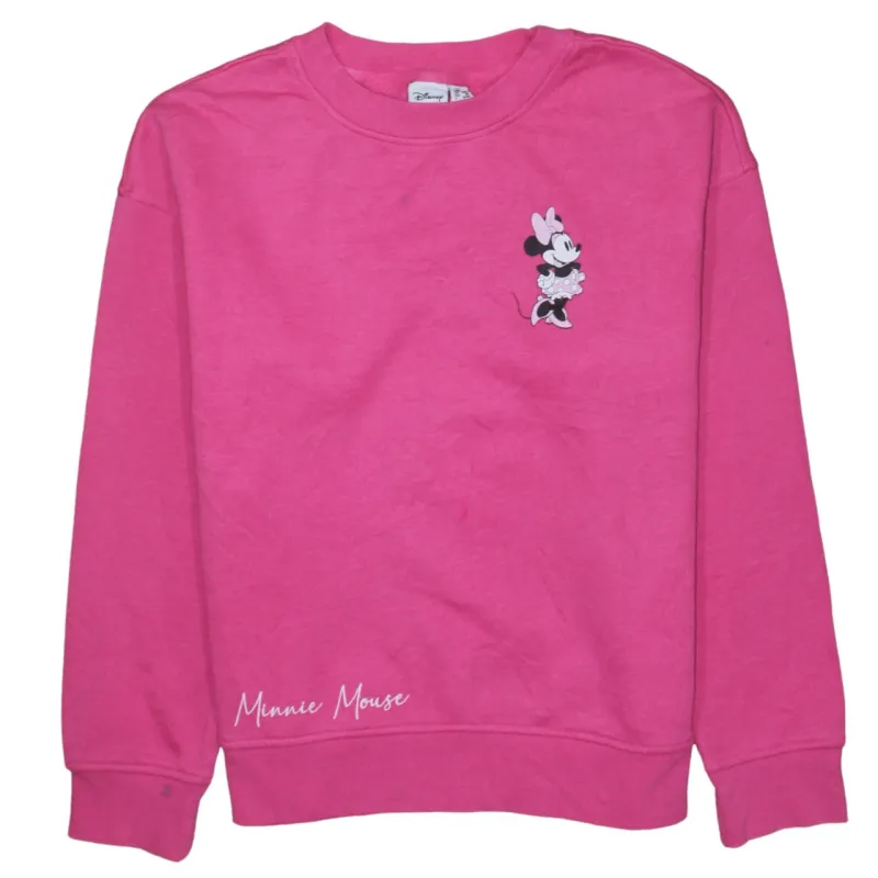 Disney Pink Sweatshirt Women’s XXSmall Minnie Mouse Printed Logo Crewneck Pullover Top sold by Vintage Club