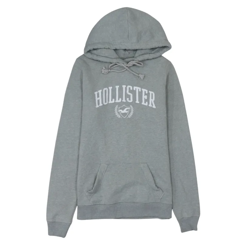 Hollister Grey Hoodie Women’s Small Printed Logo Front Pocket Fleece Pullover Sweatshirt sold by Vintage Club