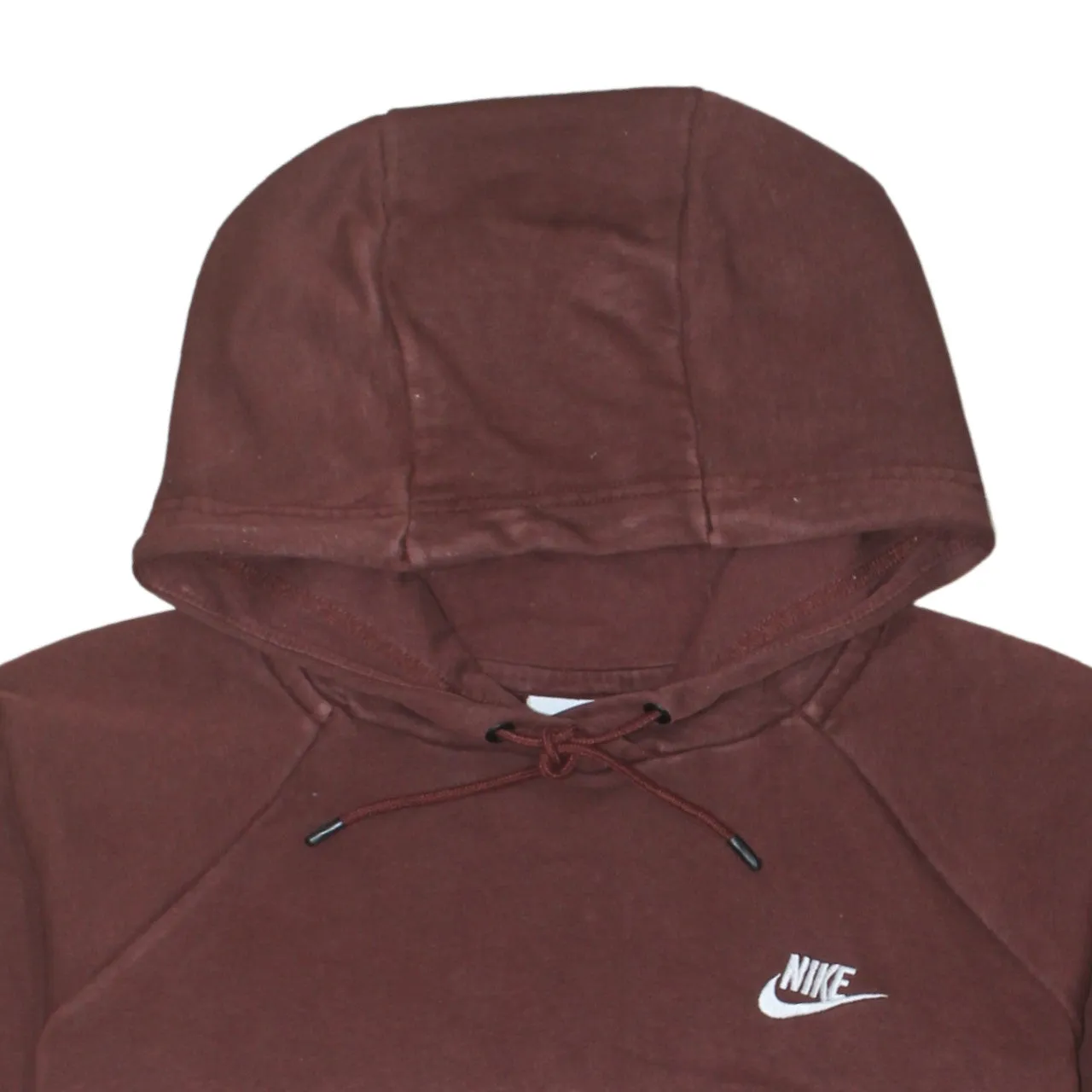 Nike Burgundy Red Hoodie Women’s Large Embroidered Swoosh Front Pocket Pullover Sweatshirt sold by Vintage Club product image thumbnail 3