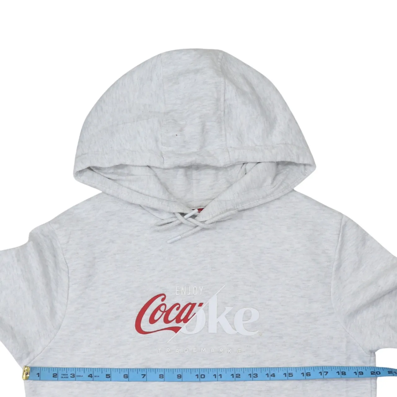 Coca Cola Light Grey Hoodie Men’s XSmall Printed Logo Front Pocket Pullover Sweatshirt sold by Vintage Club product image thumbnail 5