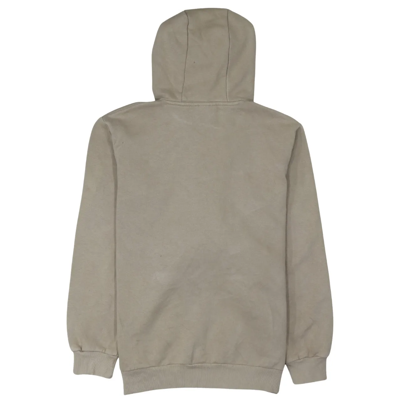 Adidas Beige Cream Hoodie Men's Small Embroidered Chest Logo Front Pocket Pullover Sweatshirt sold by Vintage Club product image thumbnail 2