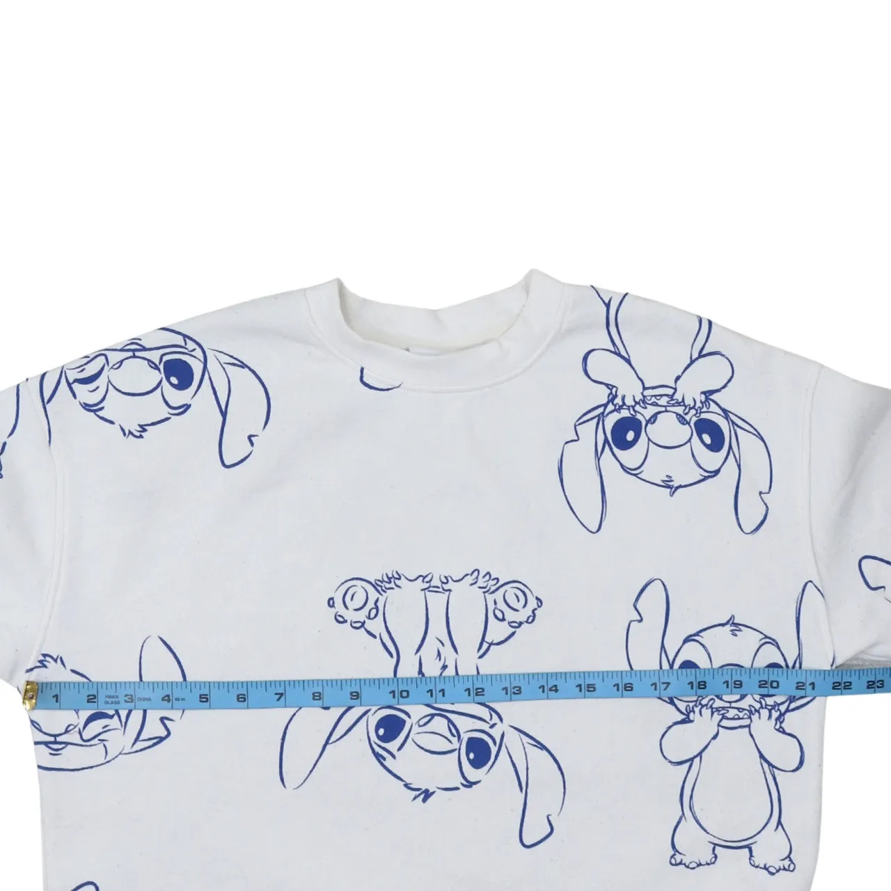 Disney White Stitch Sweatshirt Women’s Small All Over Printed Graphic Pullover Jumper sold by Vintage Club product image thumbnail 5