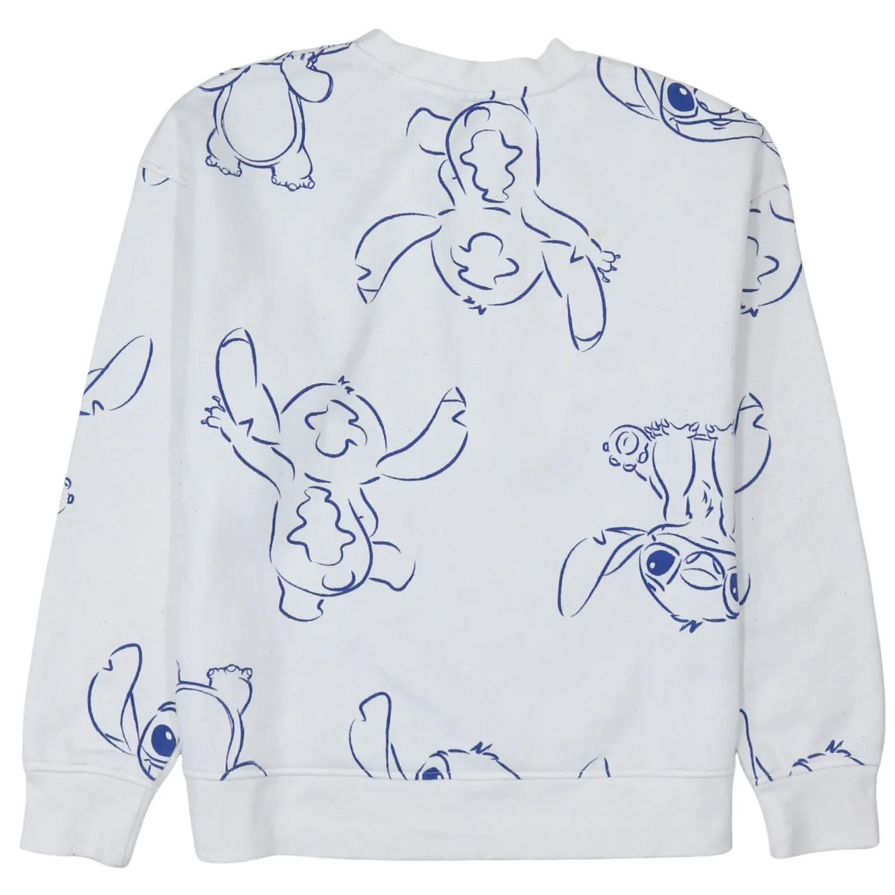 Disney White Stitch Sweatshirt Women’s Small All Over Printed Graphic Pullover Jumper sold by Vintage Club product image thumbnail 2