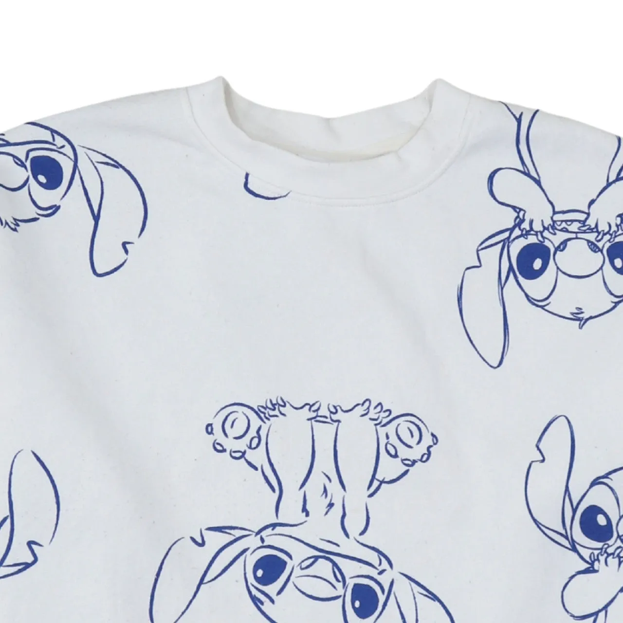 Disney White Stitch Sweatshirt Women’s Small All Over Printed Graphic Pullover Jumper sold by Vintage Club product image thumbnail 3