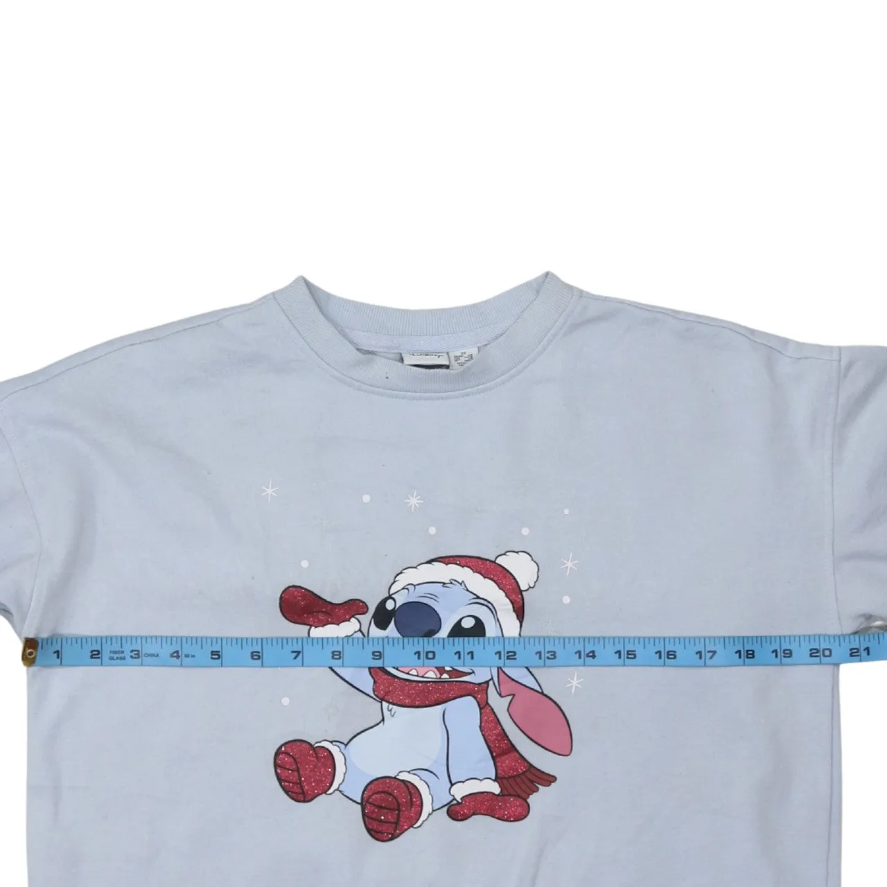 Primark Light Blue Sweatshirt Women’s XSmall Printed Stitch Christmas Graphic Pullover Top sold by Vintage Club product image thumbnail 5