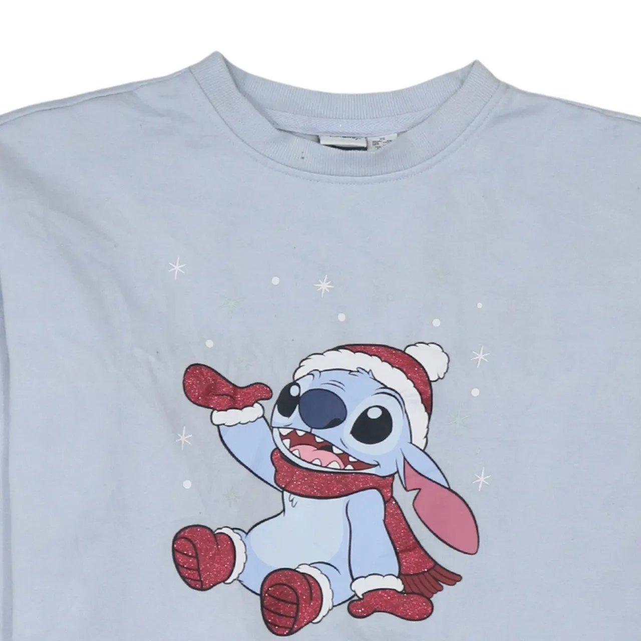 Primark Light Blue Sweatshirt Women’s XSmall Printed Stitch Christmas Graphic Pullover Top sold by Vintage Club product image thumbnail 3