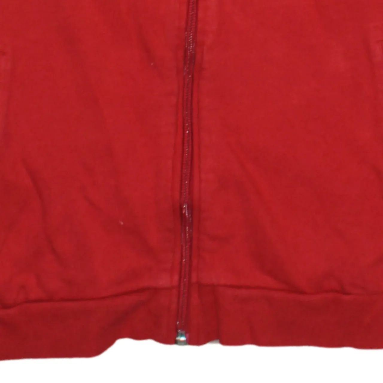 Adidas Red Track Jacket Women's Medium Three Stripe Sleeves Embroidered Logo Zip Top sold by Vintage Club product image thumbnail 4