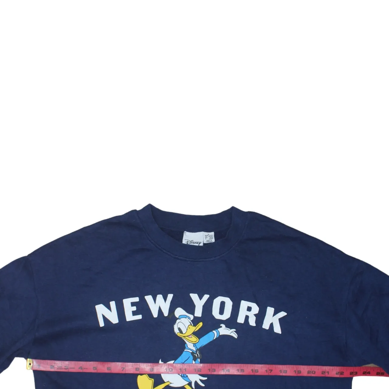 Disney Navy Blue Sweatshirt Women's Medium Donald Duck New York Printed Graphic Pullover Top sold by Vintage Club product image thumbnail 5
