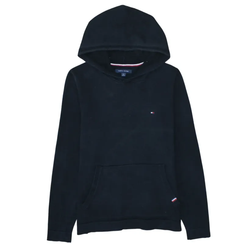 Tommy Hilfiger Black Fleece Hoodie Men’s Small Embroidered Flag Logo Front Pocket Pullover sold by Vintage Club