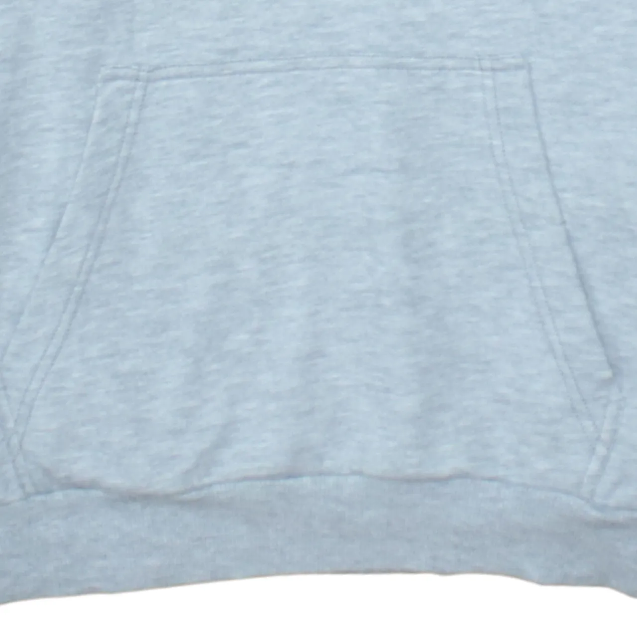 Adidas Light Grey Hoodie Men's Medium Blue Trefoil Printed Logo Front Pocket Sweatshirt sold by Vintage Club product image thumbnail 4