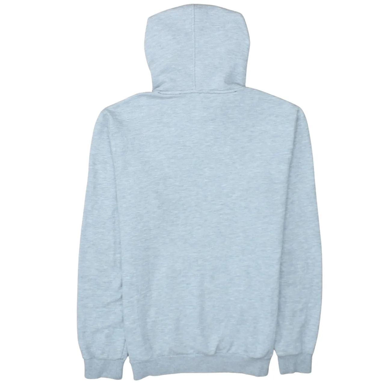 Adidas Light Grey Hoodie Men's Medium Blue Trefoil Printed Logo Front Pocket Sweatshirt sold by Vintage Club product image thumbnail 2