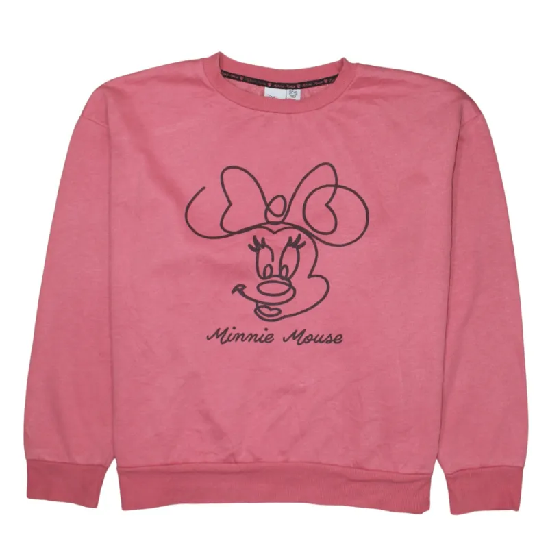 Disney Pink Minnie Mouse Sweatshirt Women’s XLarge Printed Graphic Crewneck Pullover Top sold by Vintage Club