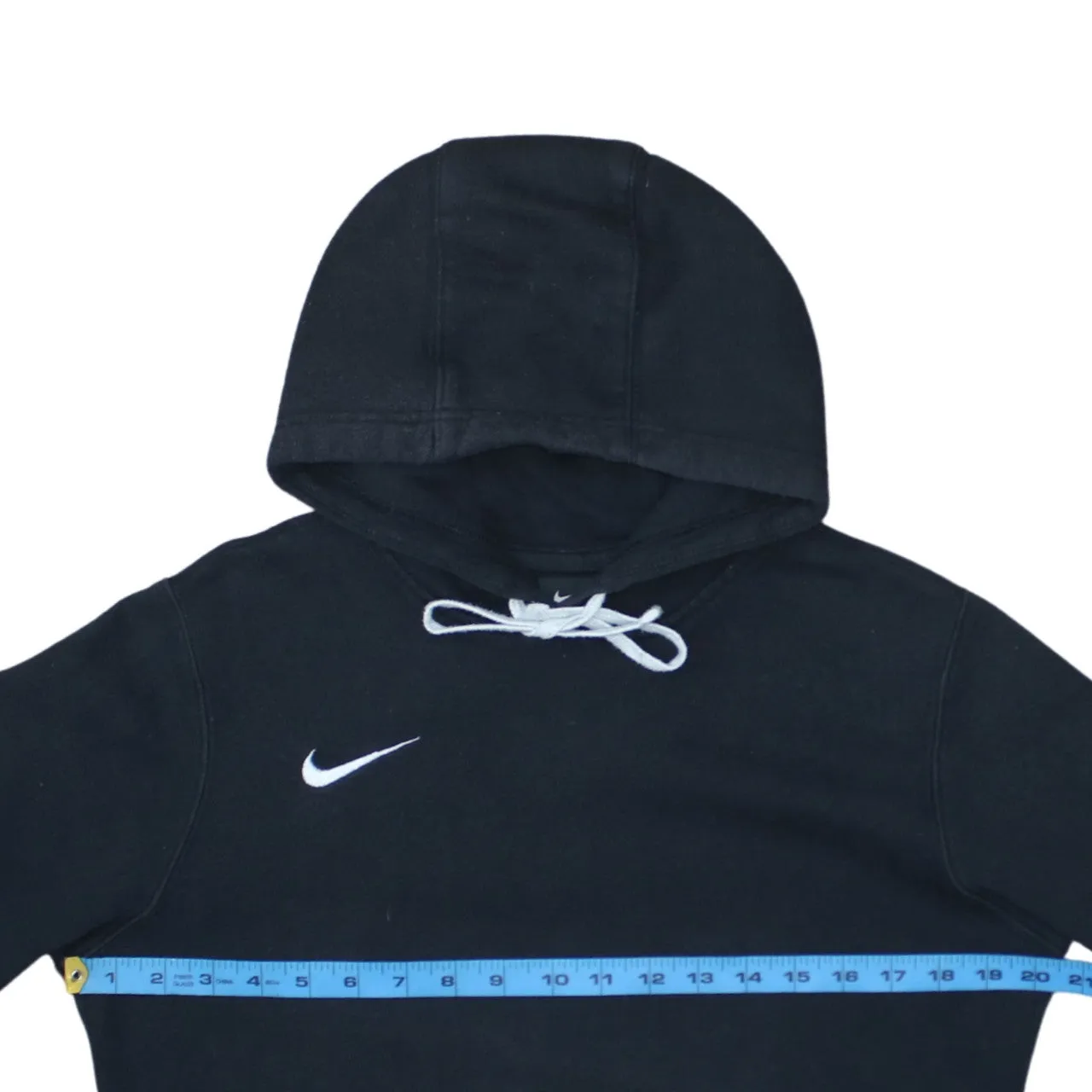 Nike Black Hoodie Men’s Small Embroidered Swoosh Drawstring Hood Front Pouch Pullover sold by Vintage Club product image thumbnail 5