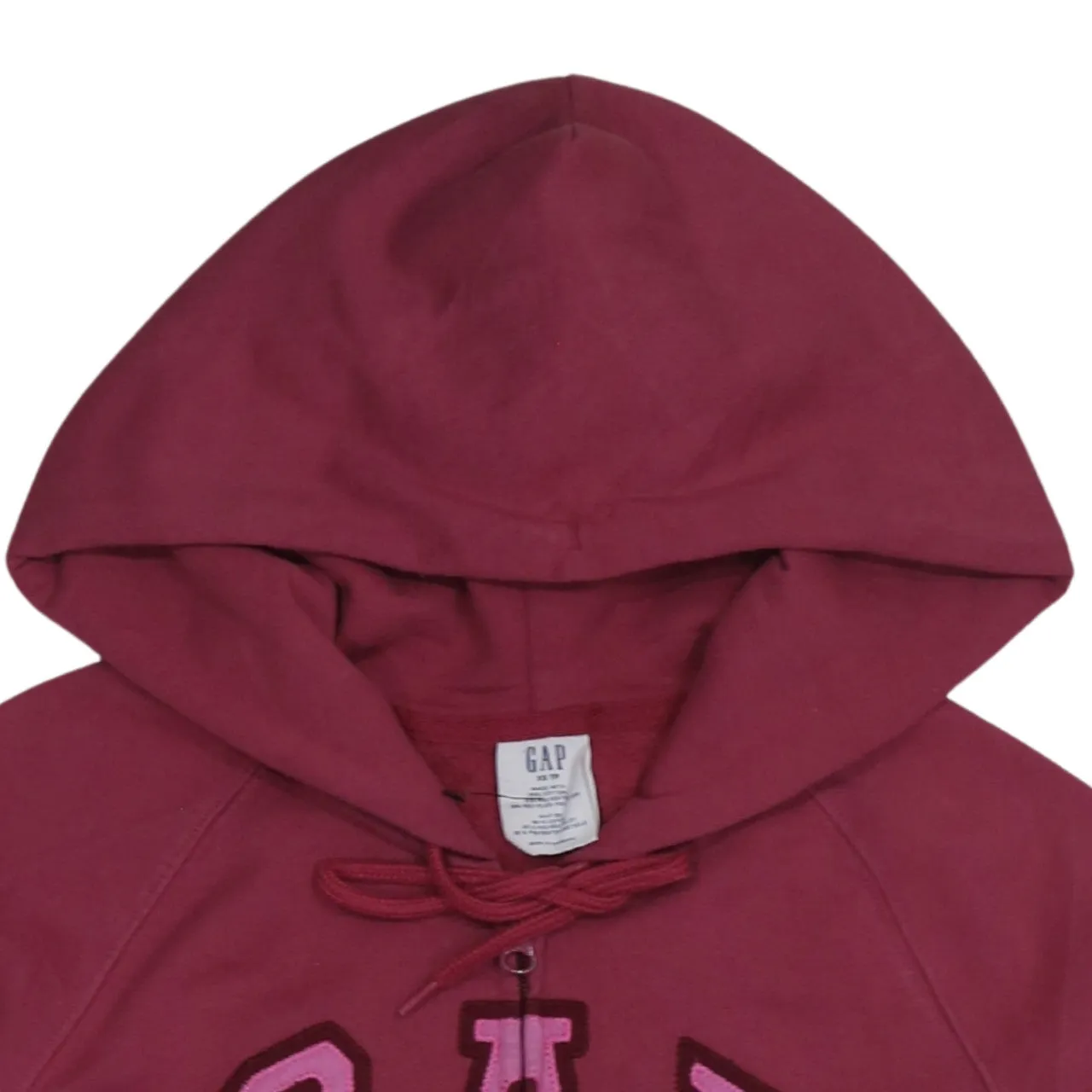 Gap Burgundy Red Hoodie Women’s XSmall Embroidered Logo Full Zip Front Pockets Sweatshirt sold by Vintage Club product image thumbnail 3