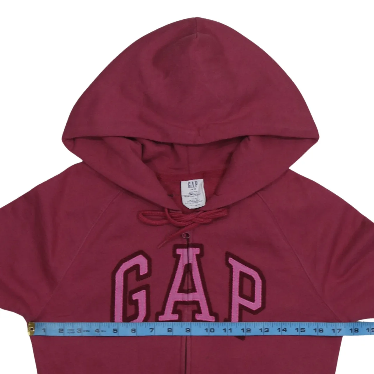 Gap Burgundy Red Hoodie Women’s XSmall Embroidered Logo Full Zip Front Pockets Sweatshirt sold by Vintage Club product image thumbnail 5