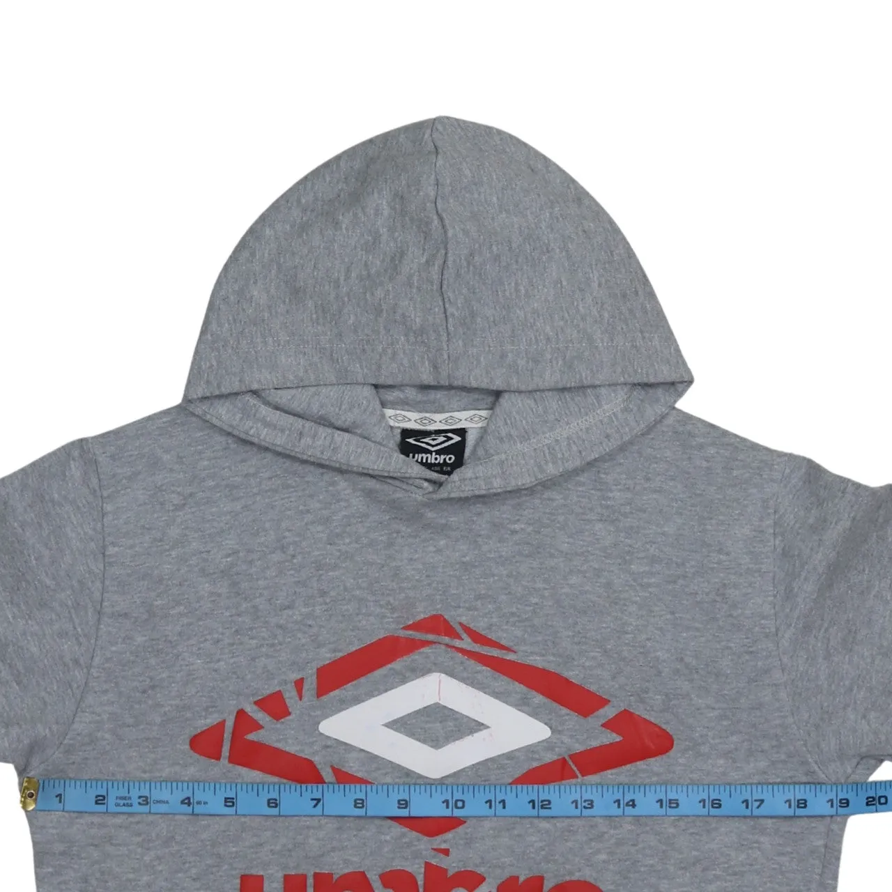 Umbro Grey Hoodie Women’s Small Printed Logo Front Pouch Fleece Pullover Sweatshirt sold by Vintage Club product image thumbnail 5