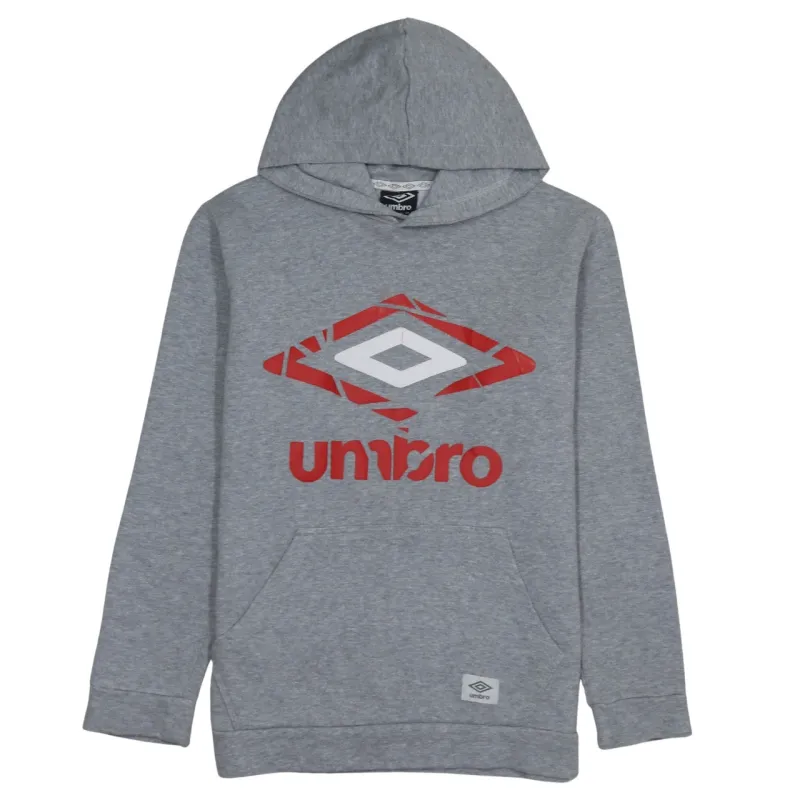 Umbro Grey Hoodie Women’s Small Printed Logo Front Pouch Fleece Pullover Sweatshirt sold by Vintage Club