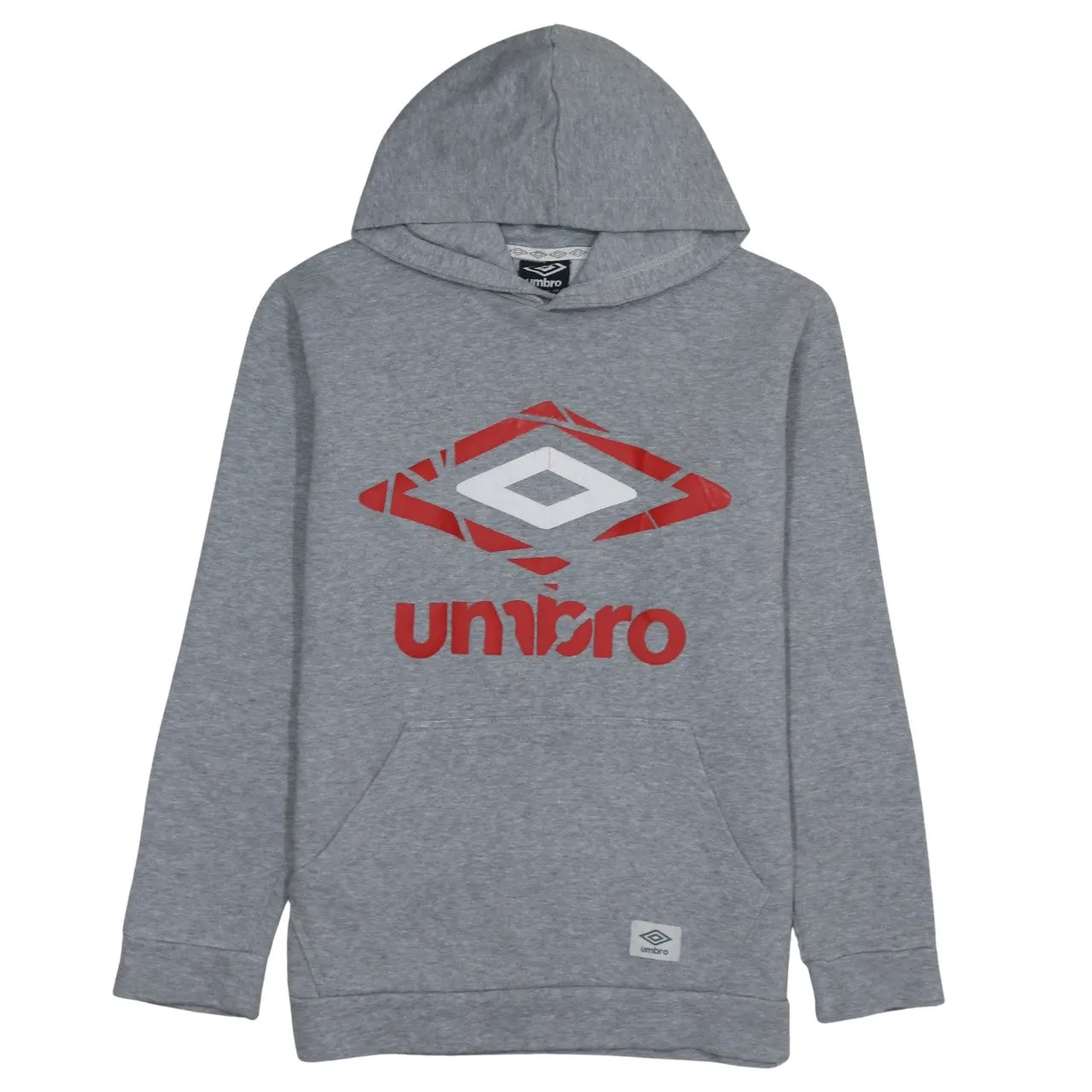 Umbro Grey Hoodie Women’s Small Printed Logo Front Pouch Fleece Pullover Sweatshirt sold by Vintage Club