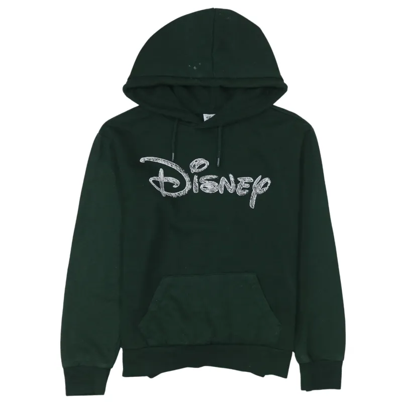 Disney Dark Green Hoodie Women’s XXSmall Printed Logo Front Pocket Pullover Sweatshirt sold by Vintage Club