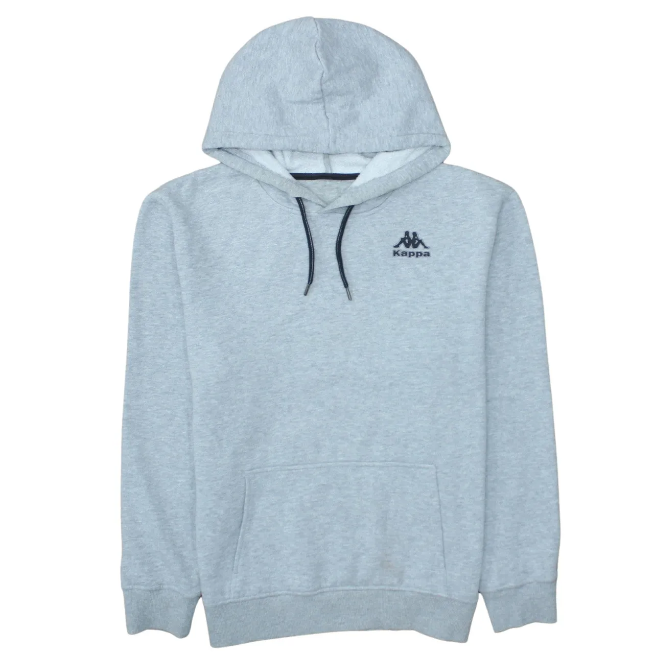 Kappa Light Grey Hoodie Men's Medium Embroidered Chest Logo Drawstring Pullover Sweatshirt sold by Vintage Club