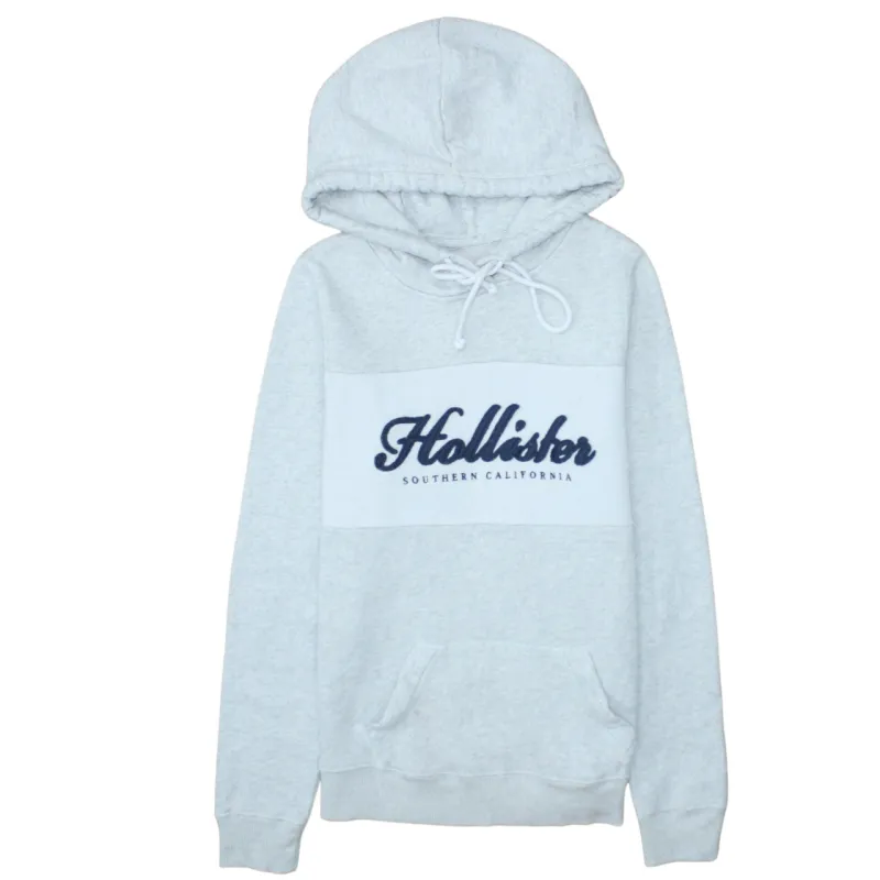 Hollister Light Grey Hoodie Men’s XSmall Embroidered Logo Front Pocket Fleece Pullover Sweatshirt sold by Vintage Club