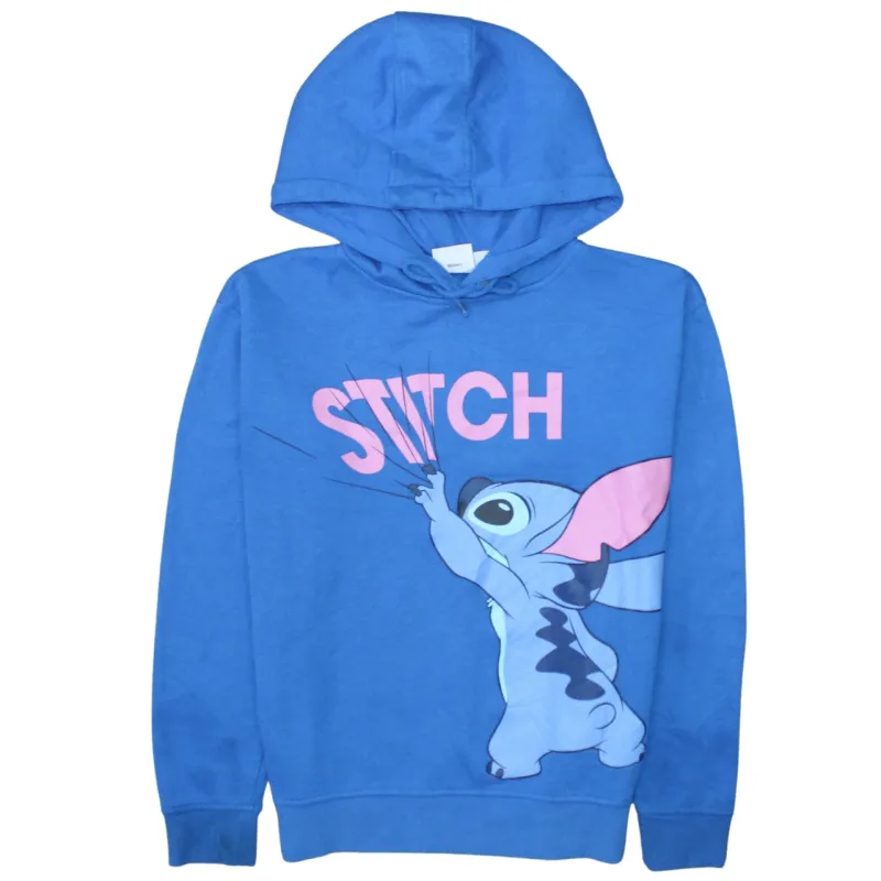 Disney Blue Stitch Hoodie Women’s XSmall Printed Graphic Pullover Fleece Sweatshirt made by Disney