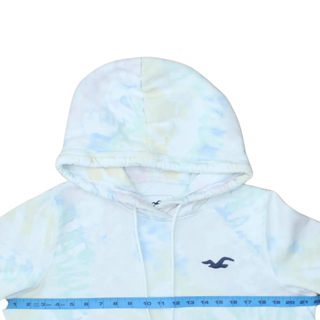 Hollister Pastel Tie Dye Hoodie Women’s Large Embroidered Logo Sleeve Script Pullover Sweatshirt sold by Vintage Club product image thumbnail 5