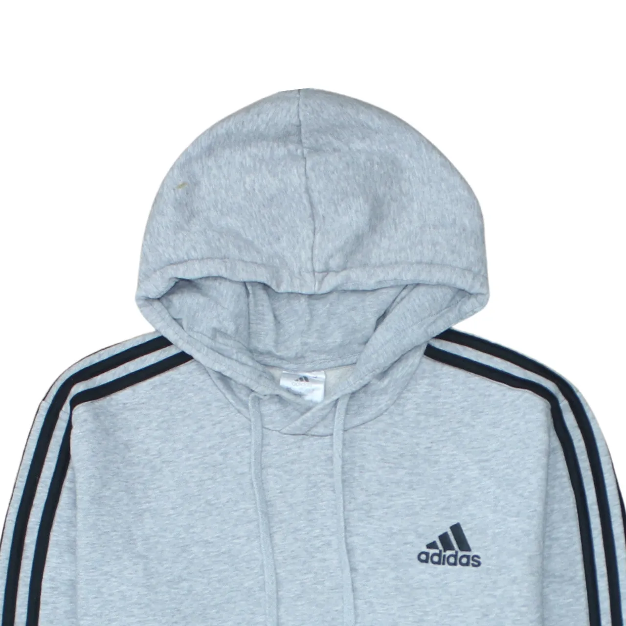 Adidas Grey Hoodie Women’s Large Embroidered Logo Three Stripe Sleeves Pullover Sweatshirt sold by Vintage Club product image thumbnail 3