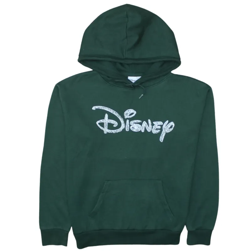 Disney Dark Green Hoodie Women’s Small Printed Logo Front Pocket Pullover Sweatshirt made by Disney