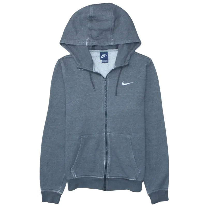 Nike Dark Grey Full Zip Hoodie Men’s Small Embroidered Swoosh Split Pocket Sweatshirt made by Nike