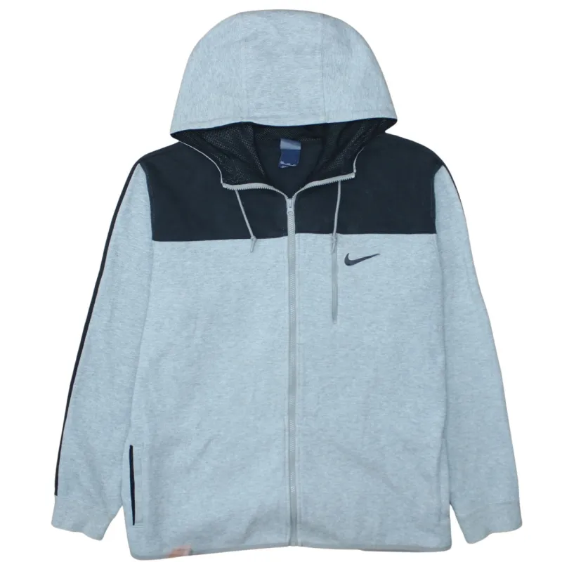 Nike Light Grey Hoodie Women’s XXLarge Full Zip Embroidered Swoosh Zip Pockets Sweatshirt made by Nike