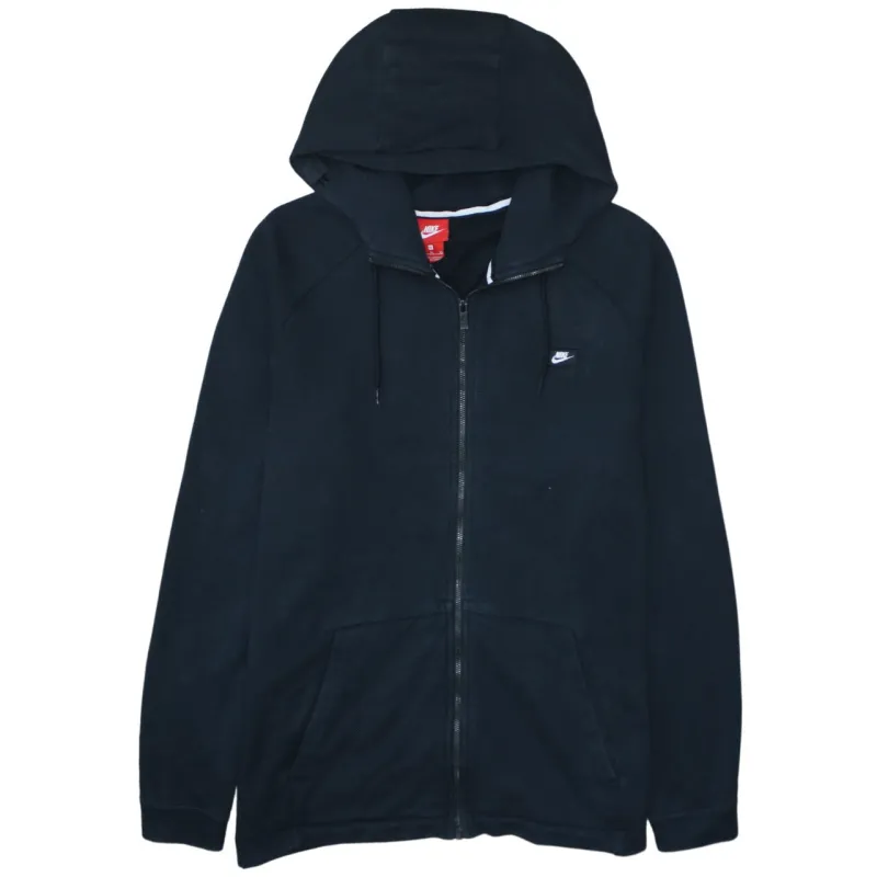 Nike Black Full Zip Hoodie Women’s XLarge Embroidered Swoosh Pockets Drawstring Hood Sweatshirt sold by Vintage Club