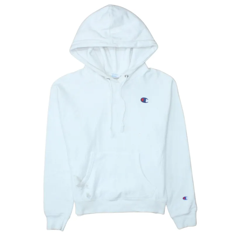 Champion White Hoodie Women’s Medium Embroidered C Logo Front Pocket Pullover Sweatshirt sold by Vintage Club