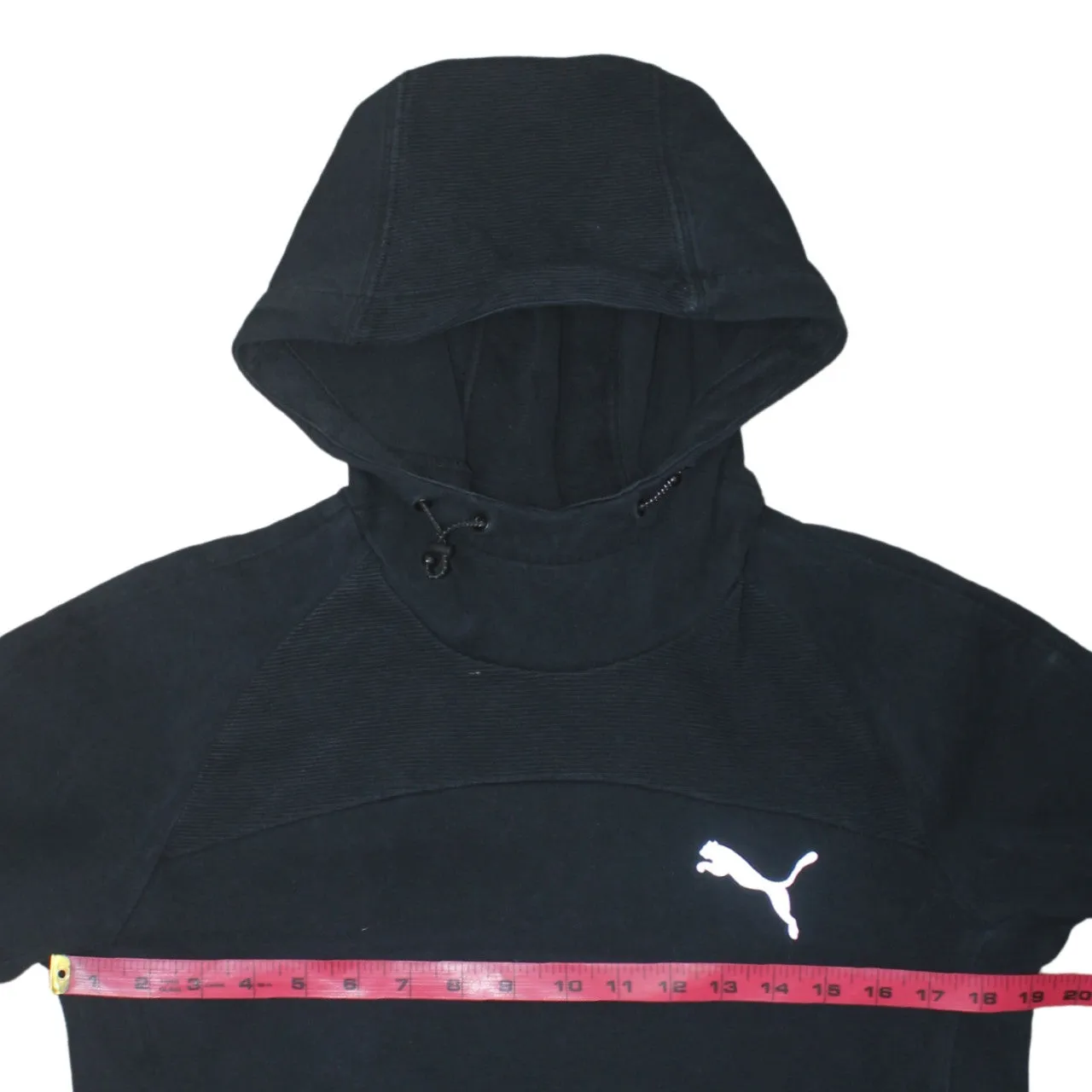 Puma Black Hoodie Women’s Small Embroidered Logo Zip Pocket Pullover Sweatshirt Top sold by Vintage Club product image thumbnail 5