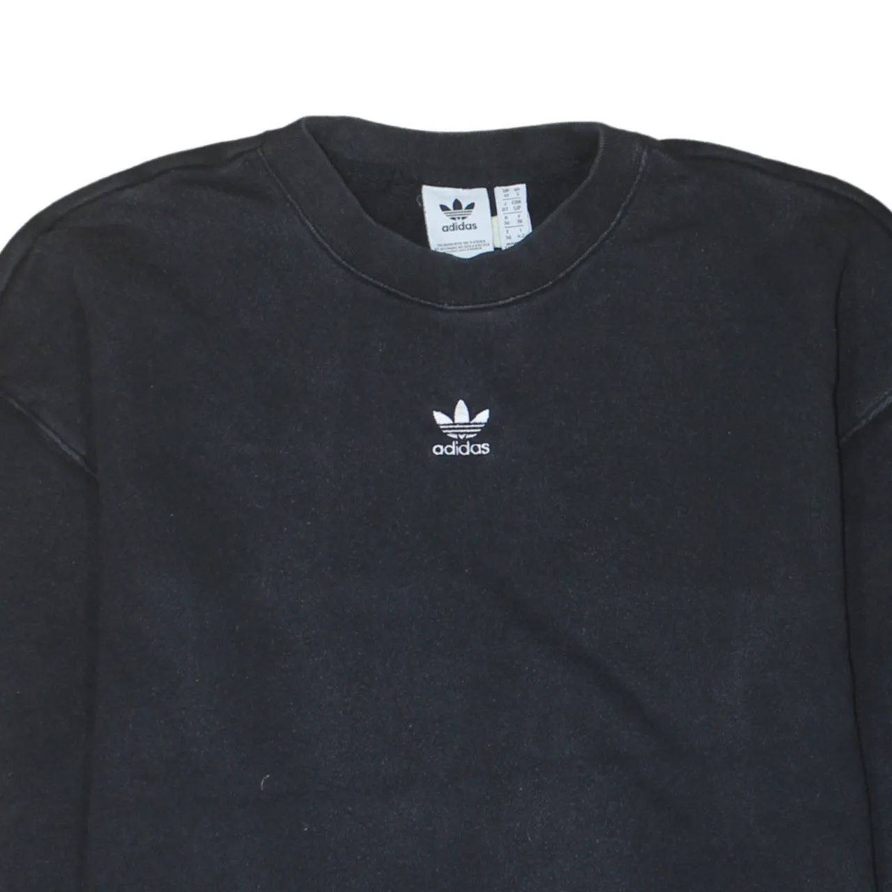 Adidas Black Sweatshirt Women's Small Embroidered Trefoil Logo Graphic Back Pullover Top sold by Vintage Club product image thumbnail 3