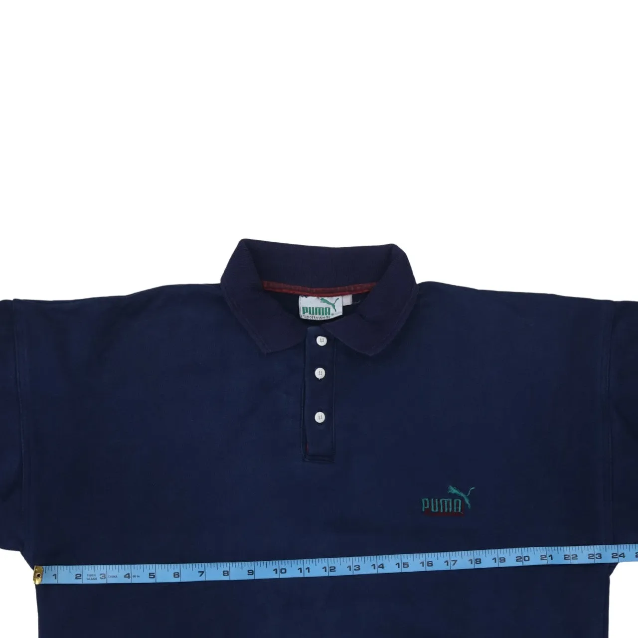 Puma Navy Blue Long Sleeve Polo Men’s XLarge Embroidered Chest Logo Ribbed Hem Sweatshirt Top sold by Vintage Club product image thumbnail 5