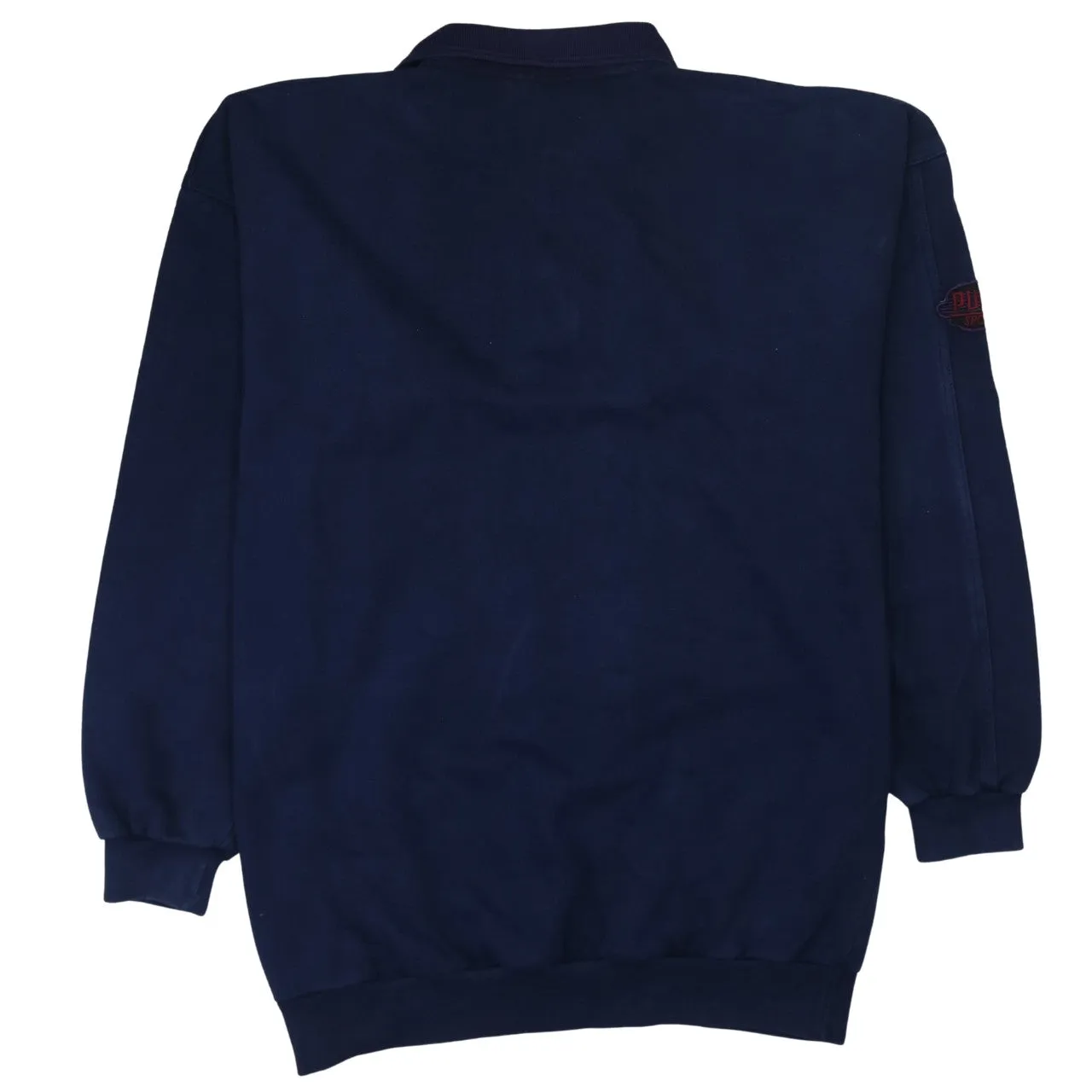 Puma Navy Blue Long Sleeve Polo Men’s XLarge Embroidered Chest Logo Ribbed Hem Sweatshirt Top sold by Vintage Club product image thumbnail 2