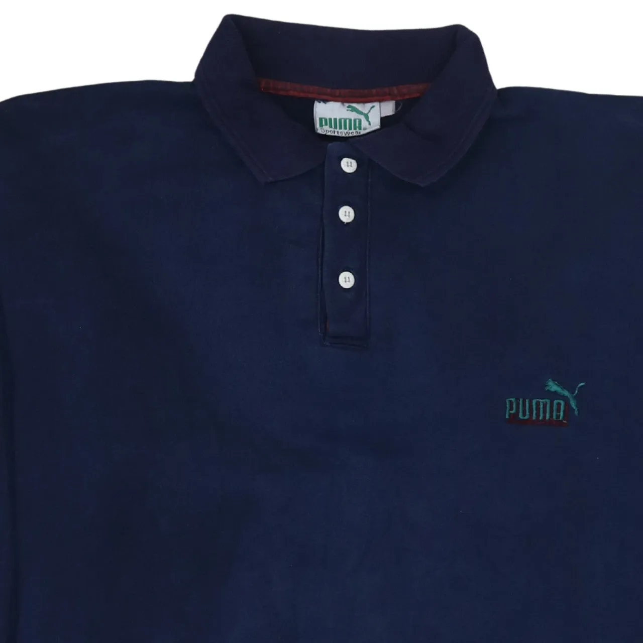 Puma Navy Blue Long Sleeve Polo Men’s XLarge Embroidered Chest Logo Ribbed Hem Sweatshirt Top sold by Vintage Club product image thumbnail 3