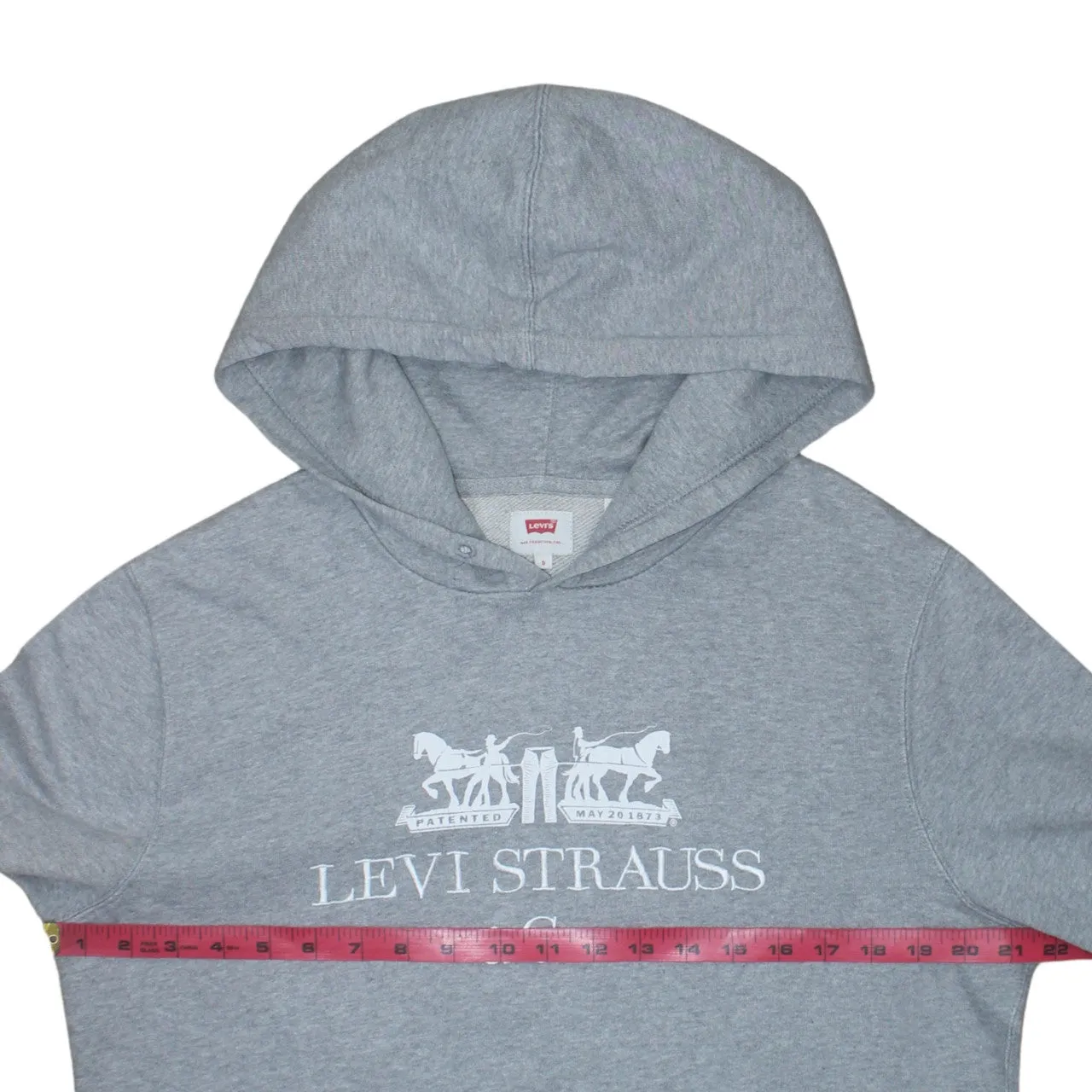 Levi's Grey Hoodie Men's Small Printed Logo Front Pouch Long Sleeve Pullover Sweatshirt sold by Vintage Club product image thumbnail 5