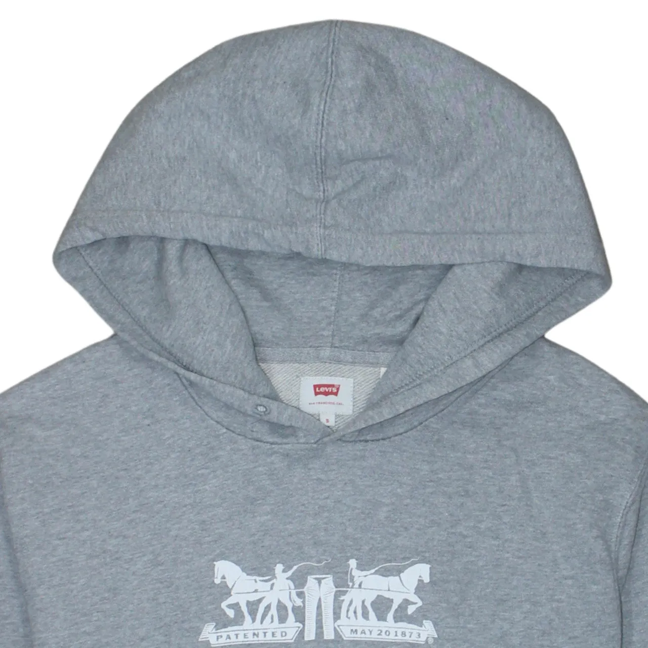 Levi's Grey Hoodie Men's Small Printed Logo Front Pouch Long Sleeve Pullover Sweatshirt sold by Vintage Club product image thumbnail 3