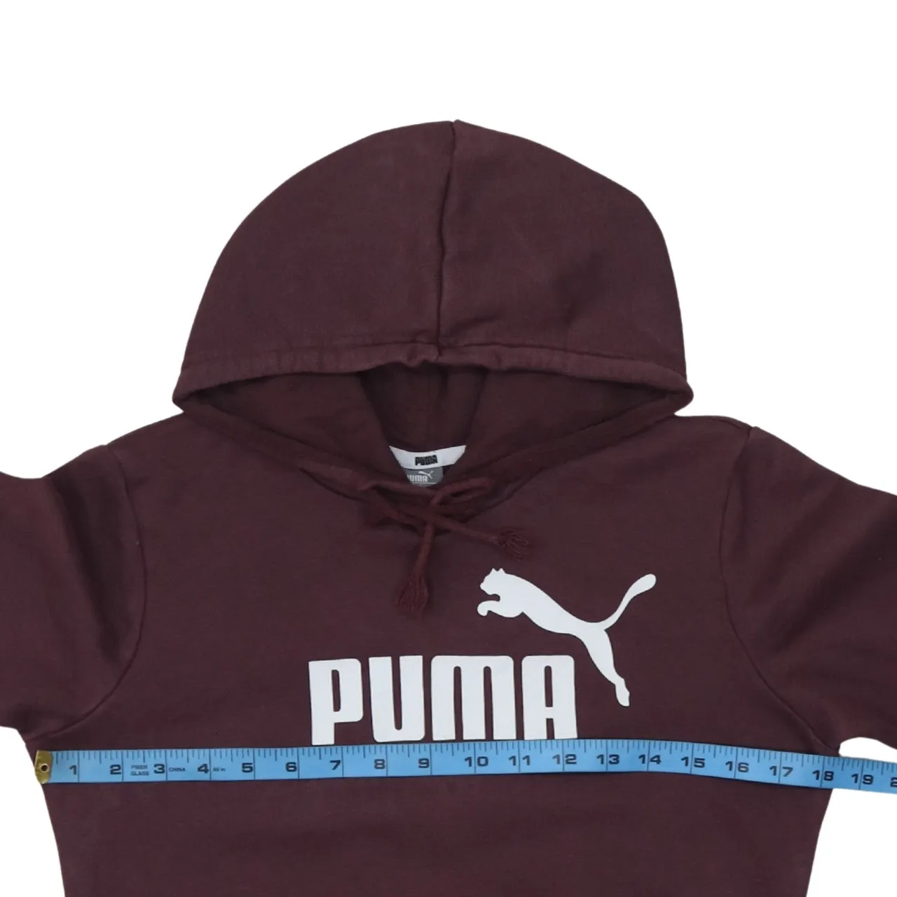 Puma Burgundy Red Hoodie Women's Small Printed Logo Front Pocket Pullover Sweatshirt sold by Vintage Club product image thumbnail 5