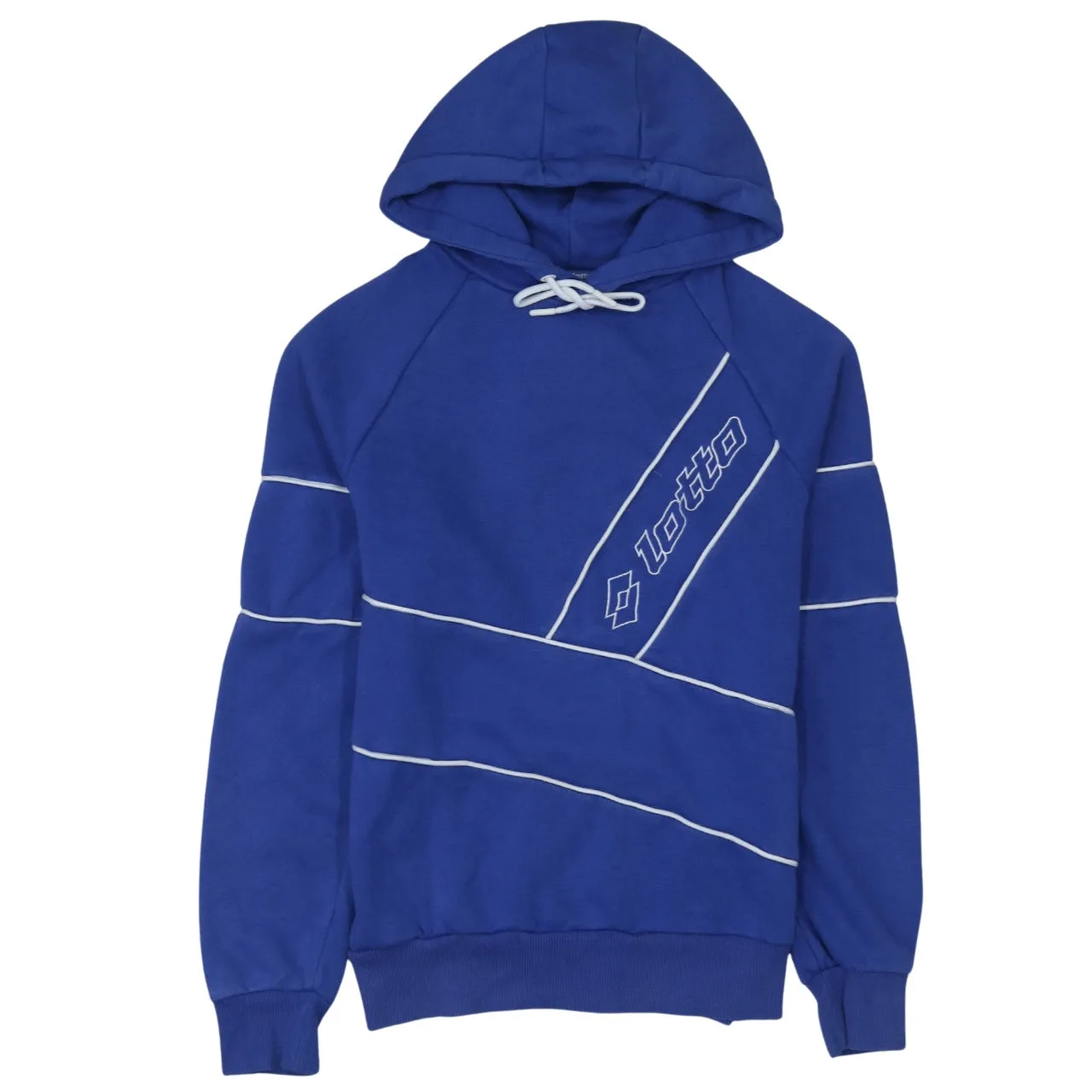 Primark Royal Blue Hoodie Men’s XS Printed Lotto Style Piping Pullover Sweatshirt sold by Vintage Club