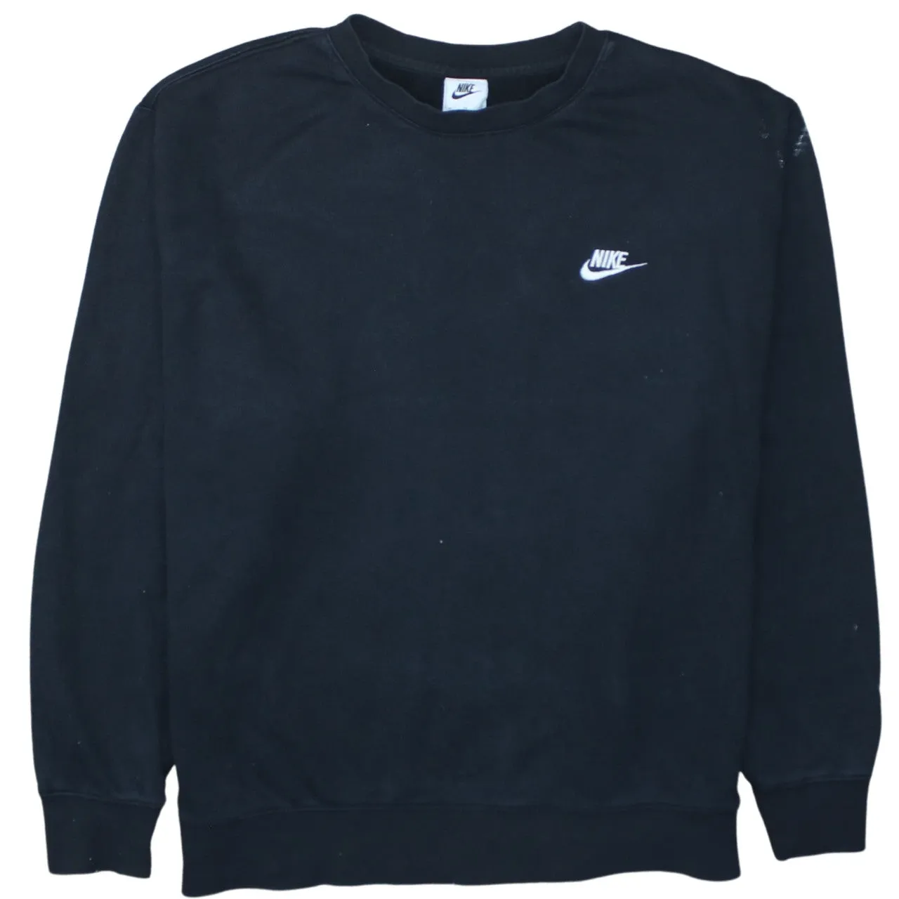 Nike Black Sweatshirt Men's XLarge Embroidered Swoosh Logo Crewneck Pullover Fleece Top sold by Vintage Club