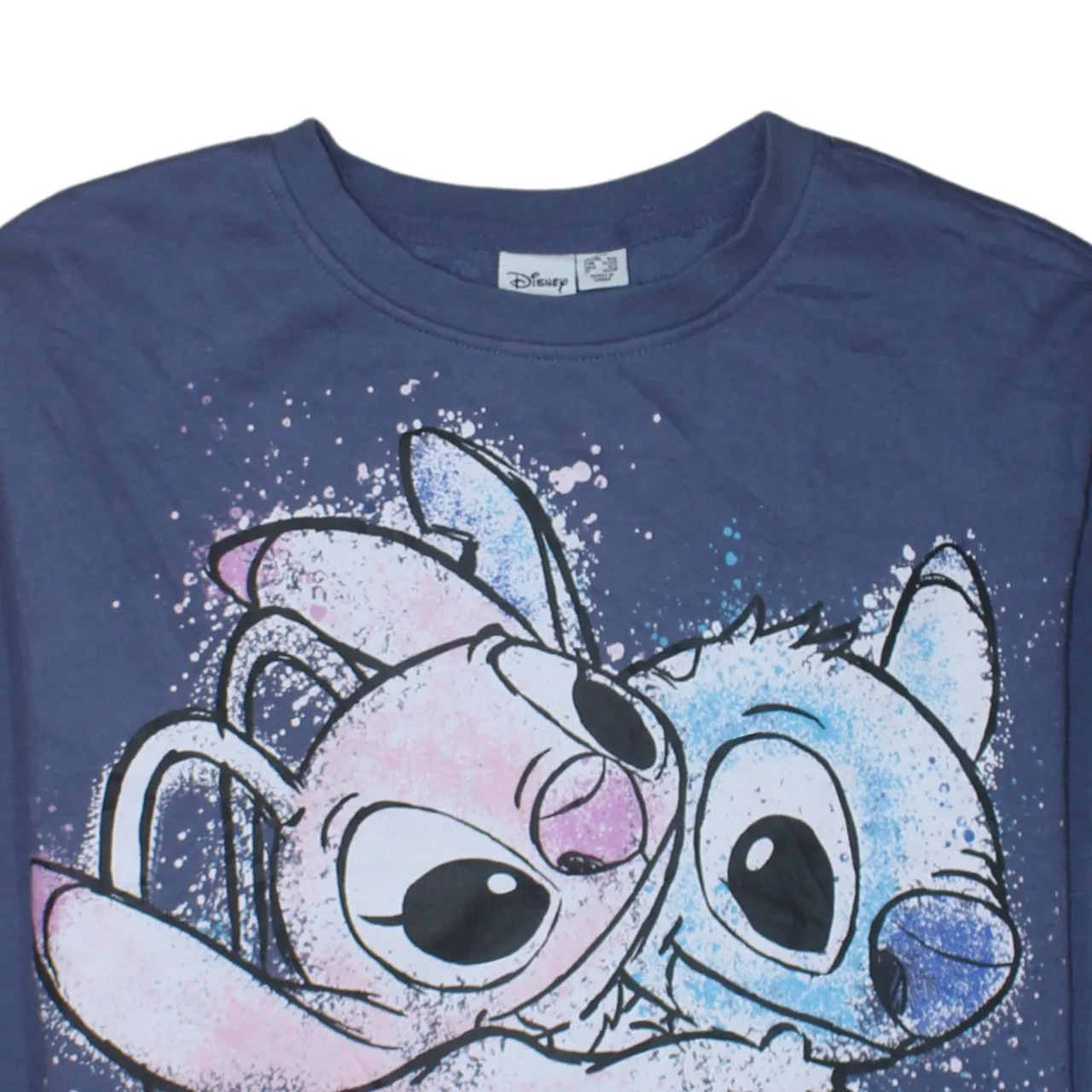 Disney Blue Sweatshirt Women's XXS Printed Stitch Angel Graphic Crewneck Pullover Top sold by Vintage Club product image thumbnail 3