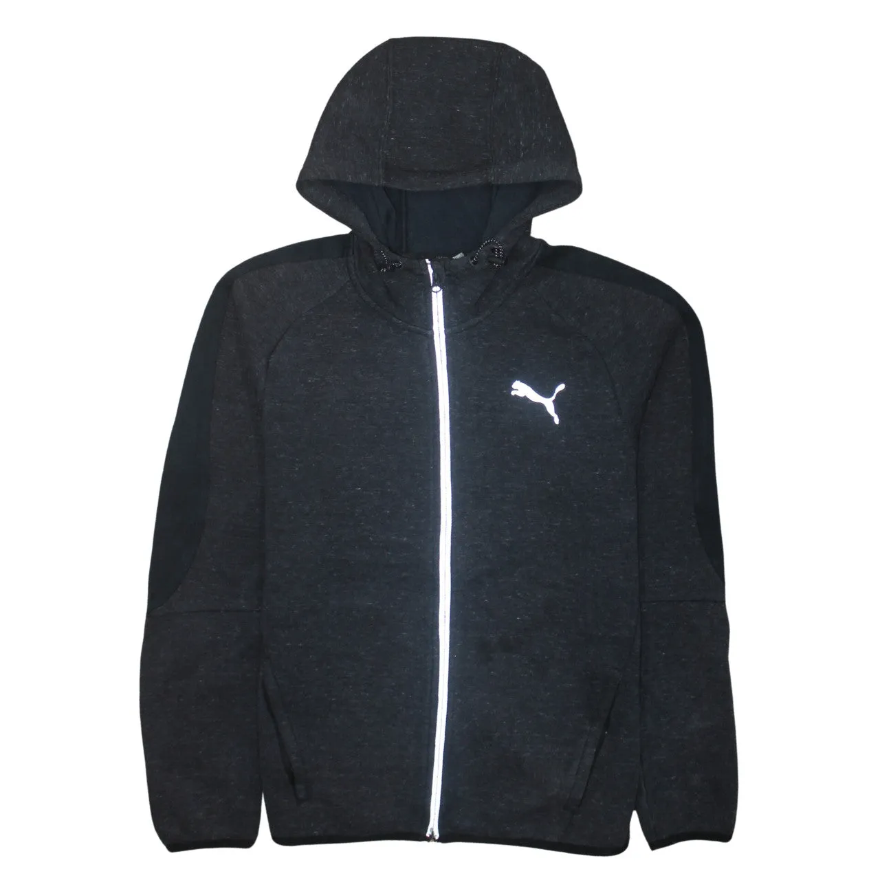 Puma Dark Charcoal Full Zip Hoodie Women's Medium Reflective Zip Printed Logo Sports Jacket sold by Vintage Club