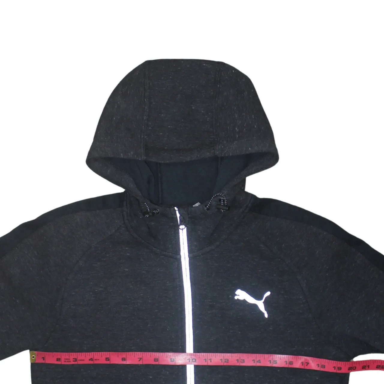 Puma Dark Charcoal Full Zip Hoodie Women's Medium Reflective Zip Printed Logo Sports Jacket sold by Vintage Club product image thumbnail 5