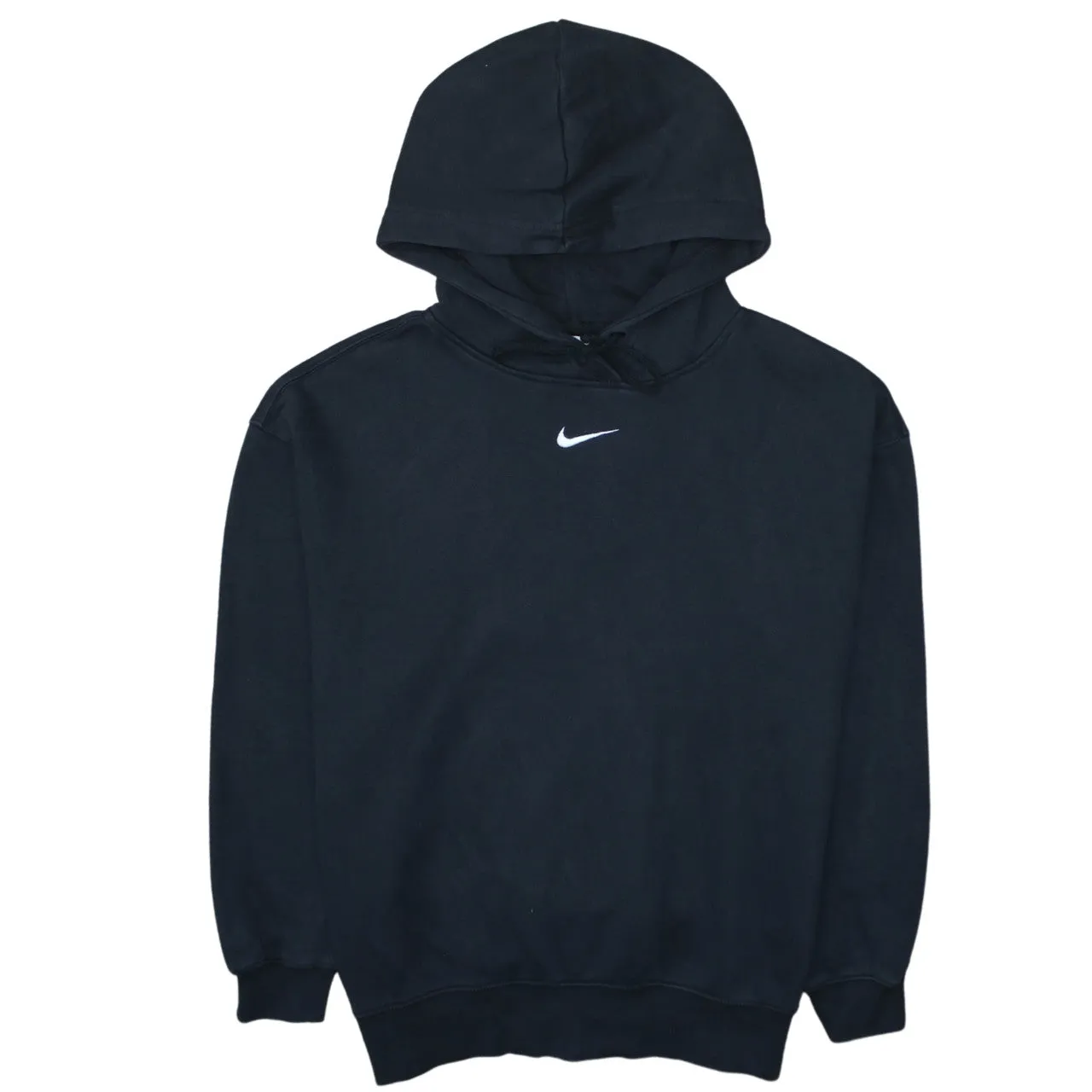 Nike Black Hoodie Men's Small Embroidered Swoosh Pullover Fleece Hooded Sweatshirt sold by Vintage Club